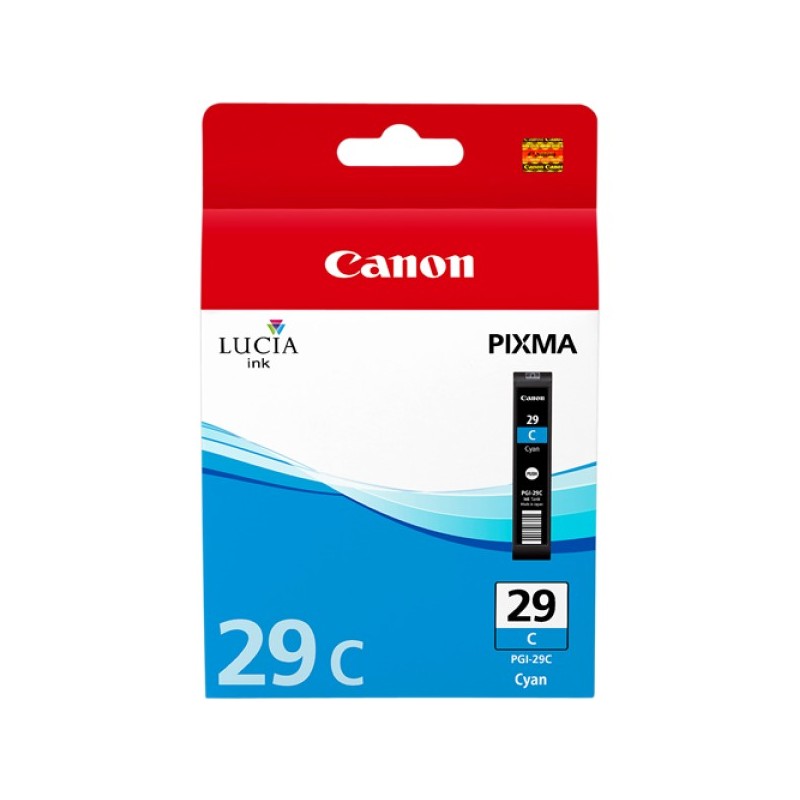 ORIGINAL Canon Cartuccia d'inchiostro ciano PGI-29c 4873B001 ~1800 Seiten 36ml per circa 1.940 foto (Formato 10 x 15 cm)