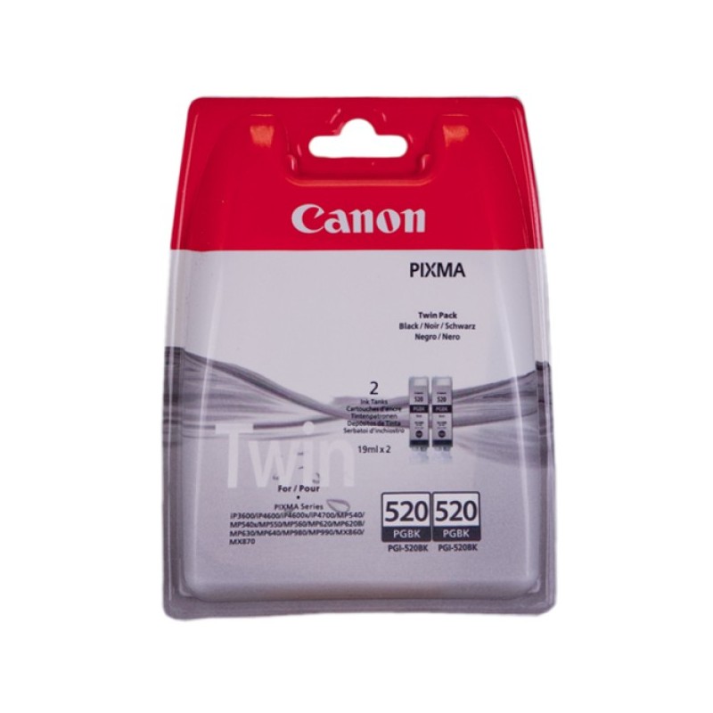 ORIGINAL Canon Multipack nero PGI-520BK Twin 2932B012 Cartuccie d´inchiostro, Confezione doppia