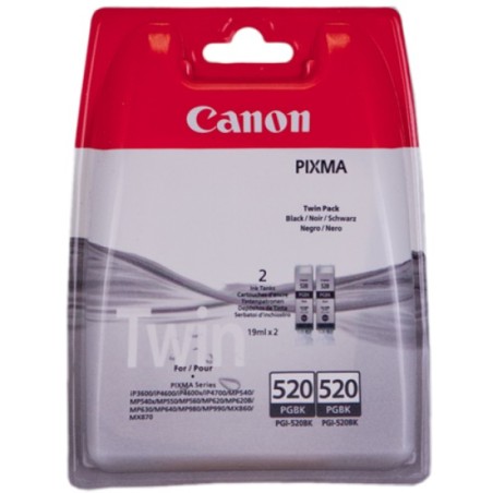 ORIGINAL Canon Multipack nero PGI-520BK Twin 2932B012 Cartuccie d´inchiostro, Confezione doppia