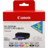 ORIGINAL Canon Multipack nero / ciano / magenta / giallo / Grigio PGI-550+CLI-551 6496B005 6 cartucce: 1x PGI-550 + 1 cartuccia 
