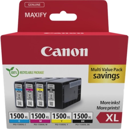 ORIGINAL Canon Multipack nero / ciano / magenta / giallo PGI-1500 XL 9182B010 ~3935 Seiten
