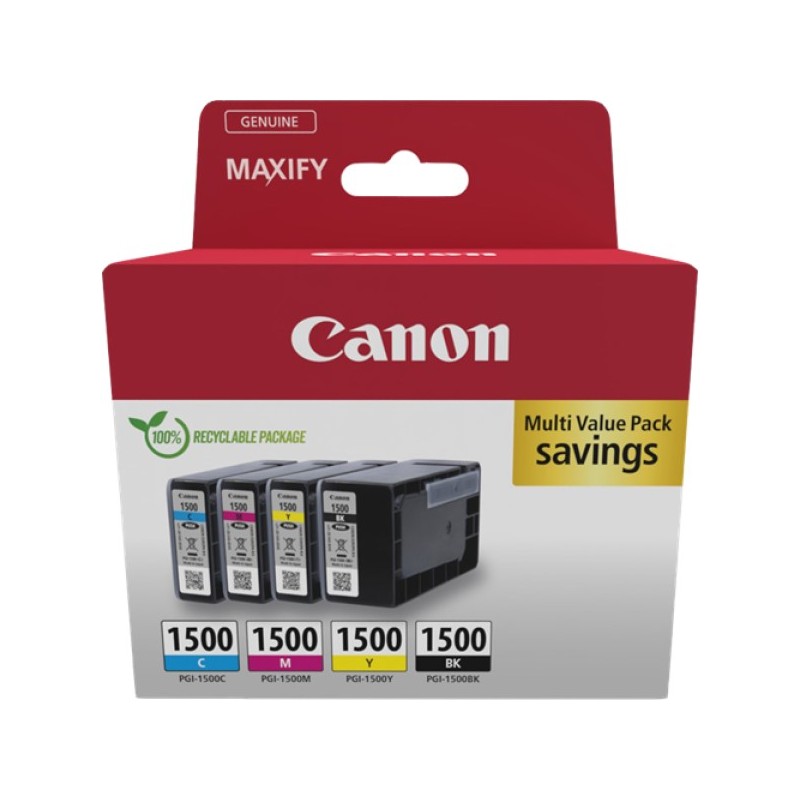 ORIGINAL Canon Multipack nero / ciano / magenta / giallo PGI-1500 9218B006 ~1300 Seiten