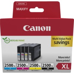 ORIGINAL Canon Multipack nero / ciano / magenta / giallo PGI-2500 XL 9254B010 ~7070 Seiten