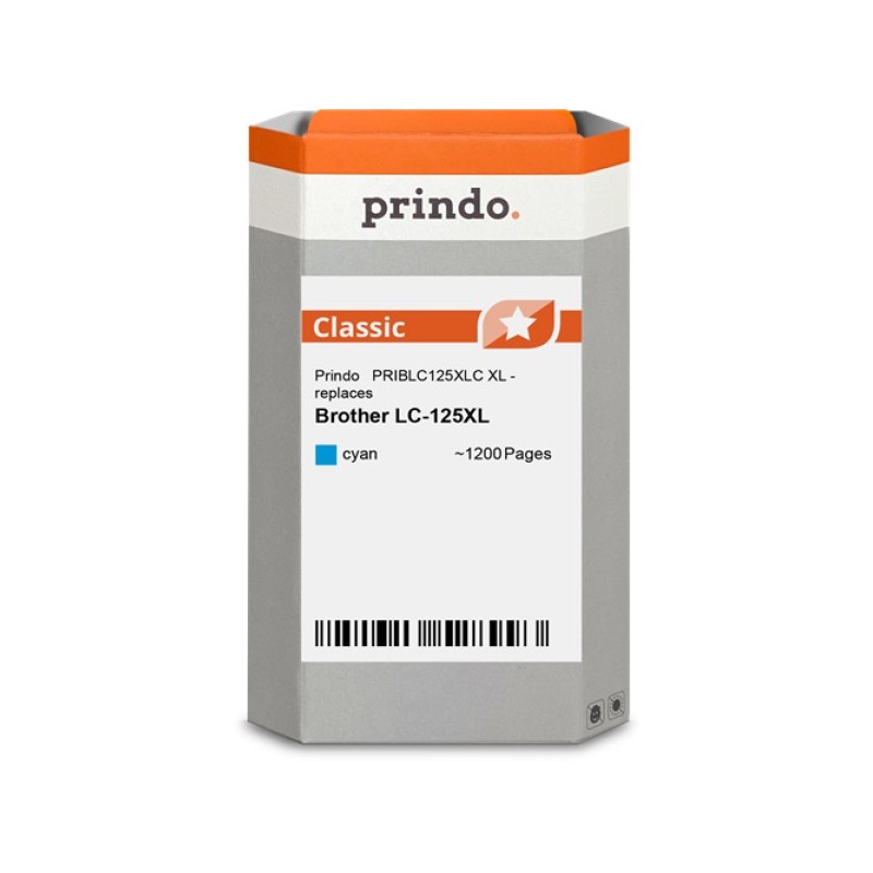 ORIGINAL Prindo Cartuccia d'inchiostro ciano PRIBLC125XLC Classic XL ~1200 Seiten compatibile per Brother LC125XLC (LC-125)