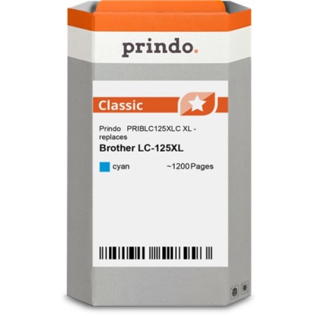 ORIGINAL Prindo Cartuccia d'inchiostro ciano PRIBLC125XLC Classic XL ~1200 Seiten compatibile per Brother LC125XLC (LC-125)