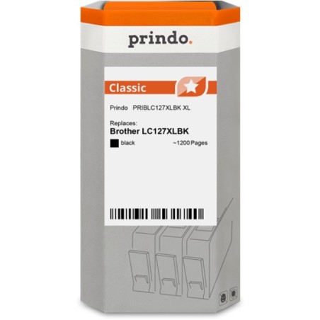 ORIGINAL Prindo Cartuccia d'inchiostro nero PRIBLC127XLBK Classic XL ~1200 Seiten compatibile per Brother LC127XLBK (LC-127)