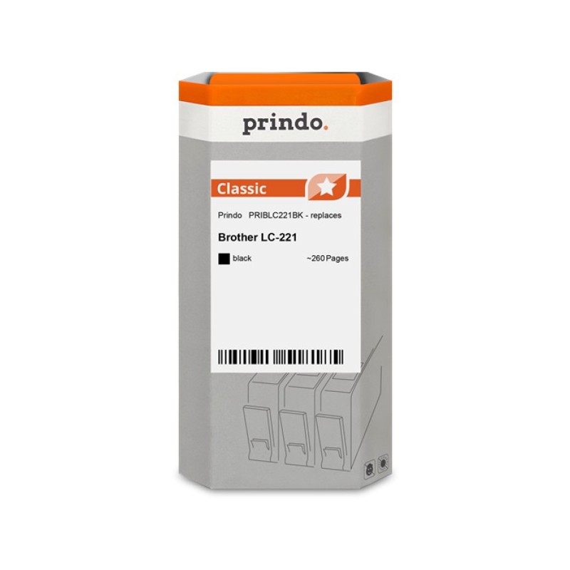 ORIGINAL Prindo Cartuccia d'inchiostro nero PRIBLC221BK Classic ~260 Seiten