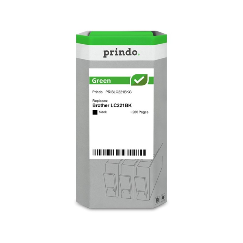 ORIGINAL Prindo Cartuccia d'inchiostro nero PRIBLC221BKG Green ~260 Seiten