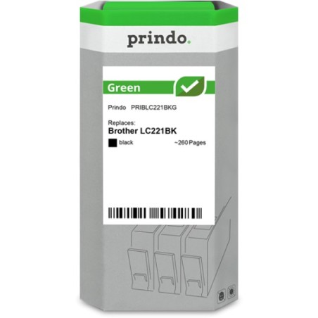 ORIGINAL Prindo Cartuccia d'inchiostro nero PRIBLC221BKG Green ~260 Seiten