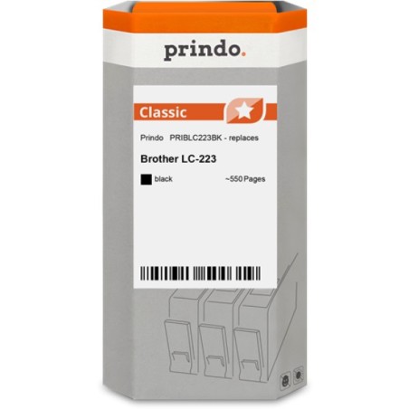 ORIGINAL Prindo Cartuccia d'inchiostro nero PRIBLC223BK Classic ~550 Seiten alternativa per Brother LC-223BK (LC223BK)