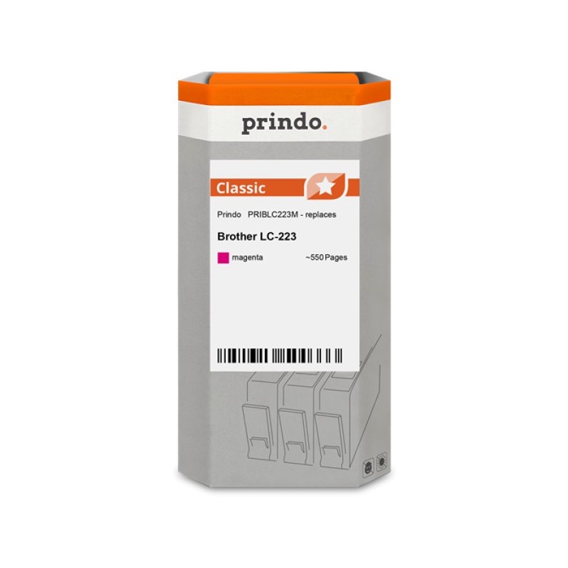 ORIGINAL Prindo Cartuccia d'inchiostro magenta PRIBLC223M Classic ~550 Seiten alternativa per Brother LC-223M (LC223M)