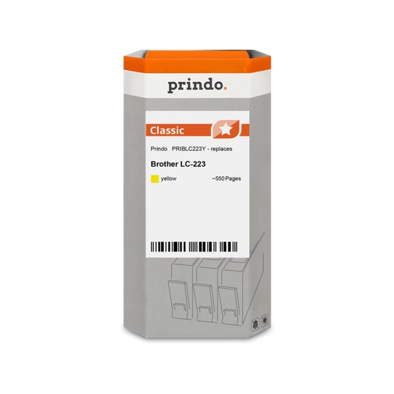 ORIGINAL Prindo Cartuccia d'inchiostro giallo PRIBLC223Y Classic ~550 Seiten alternativa per Brother LC-223Y (LC223Y)