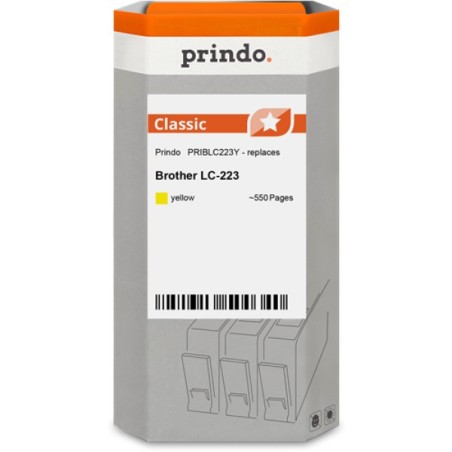 ORIGINAL Prindo Cartuccia d'inchiostro giallo PRIBLC223Y Classic ~550 Seiten alternativa per Brother LC-223Y (LC223Y)