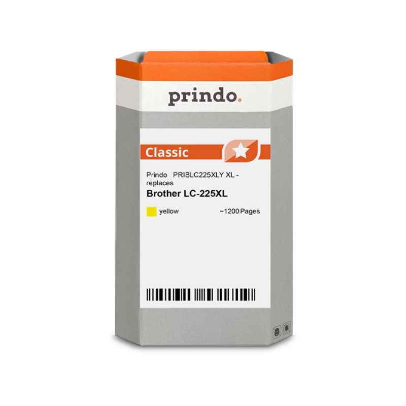 ORIGINAL Prindo Cartuccia d'inchiostro giallo PRIBLC225XLY Classic XL ~1200 Seiten alternativa per Brother LC-225XLY (LC225XLY)
