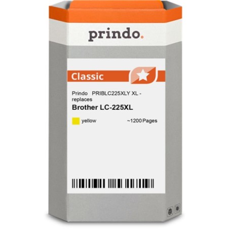 ORIGINAL Prindo Cartuccia d'inchiostro giallo PRIBLC225XLY Classic XL ~1200 Seiten alternativa per Brother LC-225XLY (LC225XLY)