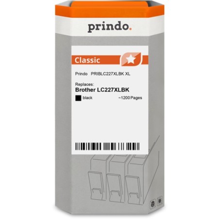 ORIGINAL Prindo Cartuccia d'inchiostro nero PRIBLC227XLBK Classic XL ~1200 Seiten alternativa per Brother LC-227XLBK (LC227XLBK)