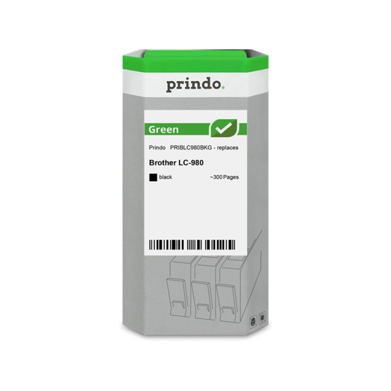 ORIGINAL Prindo Cartuccia d'inchiostro nero PRIBLC980BKG Green ~300 Seiten