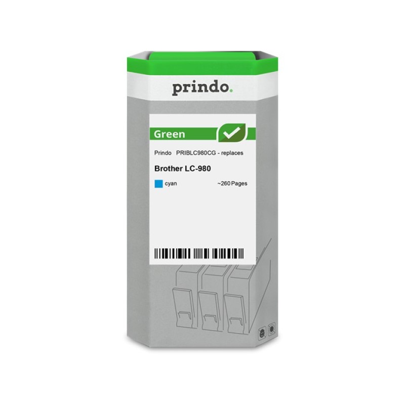 ORIGINAL Prindo Cartuccia d'inchiostro ciano PRIBLC980CG Green ~260 Seiten