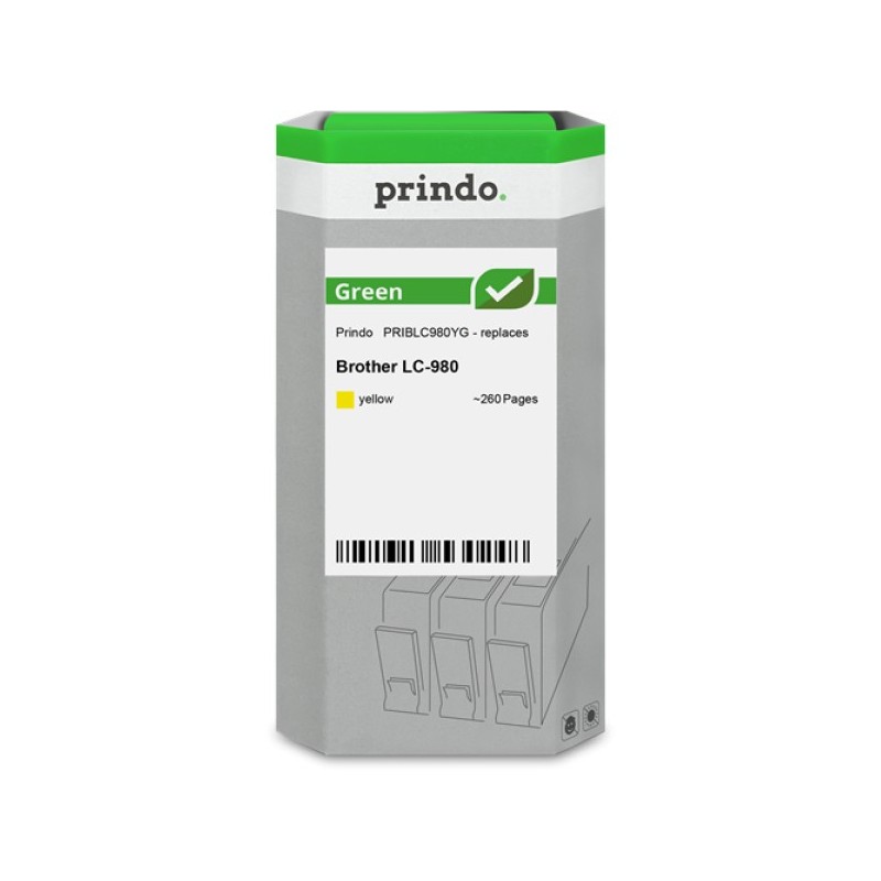 ORIGINAL Prindo Cartuccia d'inchiostro giallo PRIBLC980YG Green ~260 Seiten