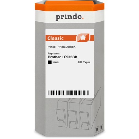 ORIGINAL Prindo Cartuccia d'inchiostro nero PRIBLC985BK Classic ~300 Seiten compatibile per Brother LC985BK (LC-985)
