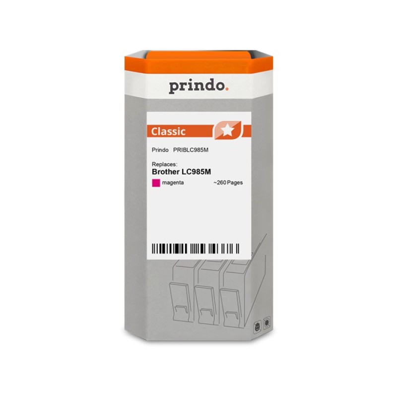 ORIGINAL Prindo Cartuccia d'inchiostro magenta PRIBLC985M Classic ~260 Seiten compatibile per Brother LC985M (LC-985)