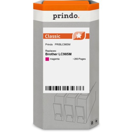 ORIGINAL Prindo Cartuccia d'inchiostro magenta PRIBLC985M Classic ~260 Seiten compatibile per Brother LC985M (LC-985)