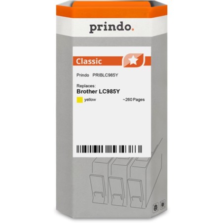 ORIGINAL Prindo Cartuccia d'inchiostro giallo PRIBLC985Y Classic ~260 Seiten compatibile per Brother LC985M (LC-985)