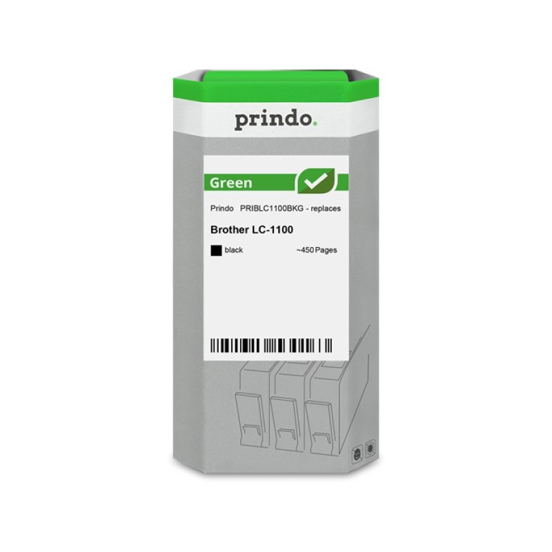 ORIGINAL Prindo Cartuccia d'inchiostro nero PRIBLC1100BKG Green ~450 Seiten