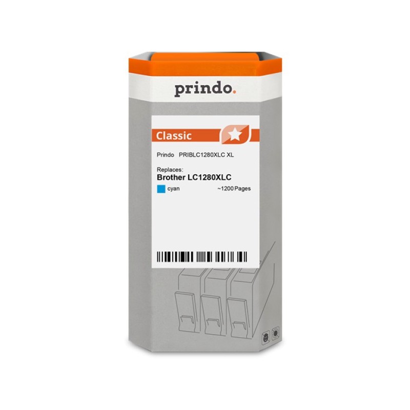 ORIGINAL Prindo Cartuccia d'inchiostro ciano PRIBLC1280XLC Classic XL ~1200 Seiten compatibile per Brohter LC1280XLC (LC-1280)