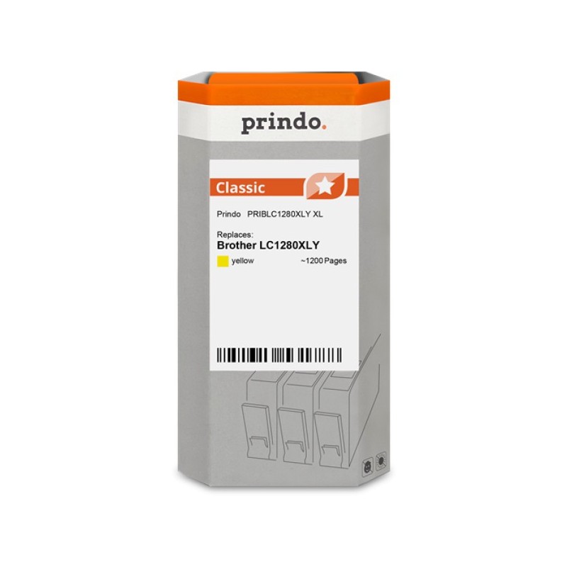 ORIGINAL Prindo Cartuccia d'inchiostro giallo PRIBLC1280XLY Classic XL ~1200 Seiten compatibile per Brother LC1280XLY (LC-1280)