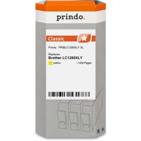 ORIGINAL Prindo Cartuccia d'inchiostro giallo PRIBLC1280XLY Classic XL ~1200 Seiten compatibile per Brother LC1280XLY (LC-1280)