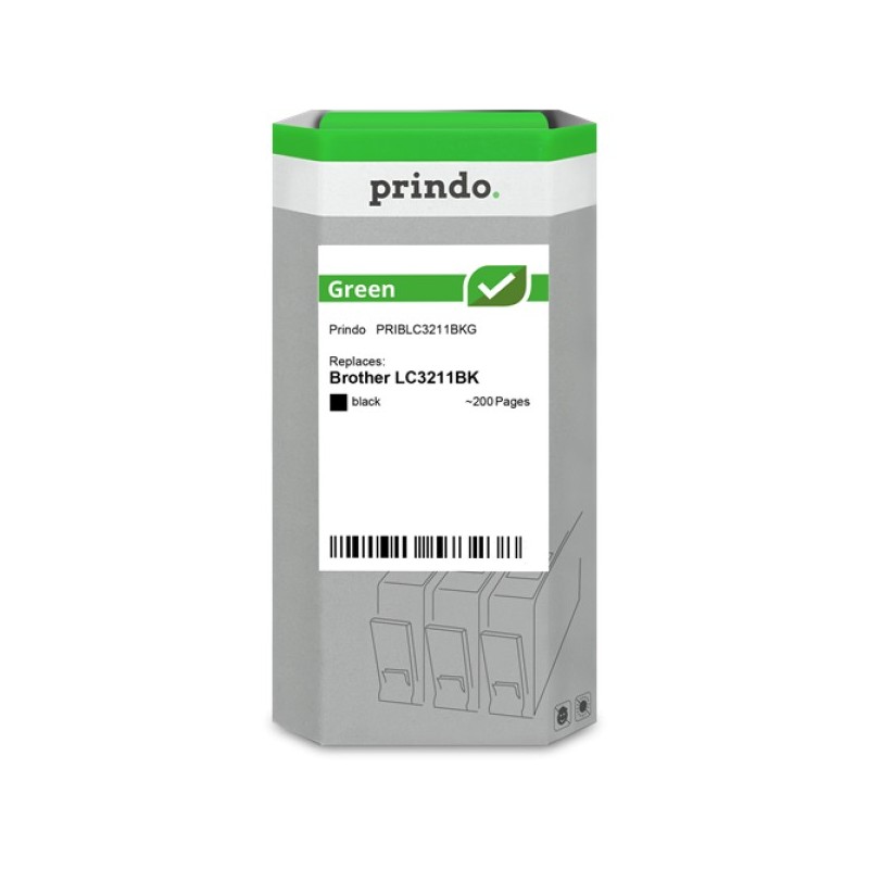 ORIGINAL Prindo Cartuccia d'inchiostro nero PRIBLC3211BKG Green ~200 Seiten