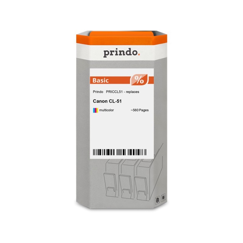 ORIGINAL Prindo Cartuccia d'inchiostro differenti colori PRICCL51 Basic ~560 Seiten 21ml compatibile per Canon CL-51 (0618B001)