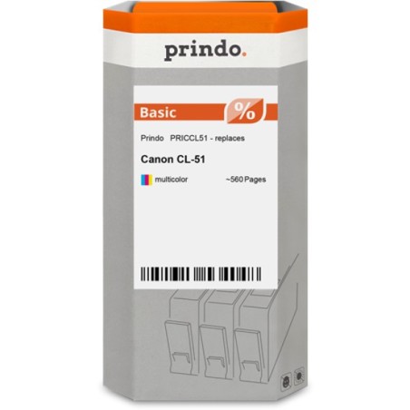 ORIGINAL Prindo Cartuccia d'inchiostro differenti colori PRICCL51 Basic ~560 Seiten 21ml compatibile per Canon CL-51 (0618B001)