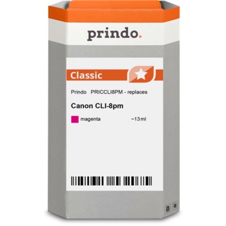 ORIGINAL Prindo Cartuccia d'inchiostro magenta PRICCLI8PM Classic 13ml alternativa per Canon CLI-8pm (0625B001)