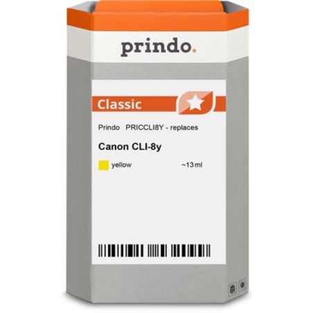 ORIGINAL Prindo Cartuccia d'inchiostro giallo PRICCLI8Y Classic 13ml alternativa per Canon CLI-8y (0623B001)