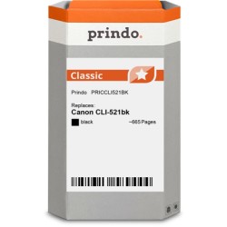 ORIGINAL Prindo Cartuccia d'inchiostro nero PRICCLI521BK Classic 9ml alternativa per Canon CLI-521bk (2933B001)