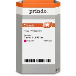 ORIGINAL Prindo Cartuccia d'inchiostro magenta PRICCLI521M Classic 9ml alternativa per Canon CLI-521m (2935B001)