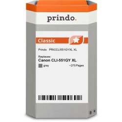 ORIGINAL Prindo Cartuccia d'inchiostro Grigio PRICCLI551GYXL Classic XL ~275 Seiten 11ml alternativa per Canon CLI-551gy XL (644