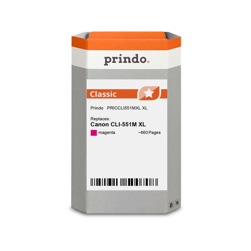 ORIGINAL Prindo Cartuccia d'inchiostro magenta PRICCLI551MXL Classic XL 11ml Prindo CLASSIC: alternativa per Canon CLI-551m XL (