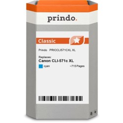 ORIGINAL Prindo Cartuccia d'inchiostro ciano PRICCLI571CXL Classic XL 11ml compatibile per Canon CLI-571c XL (0332C001)