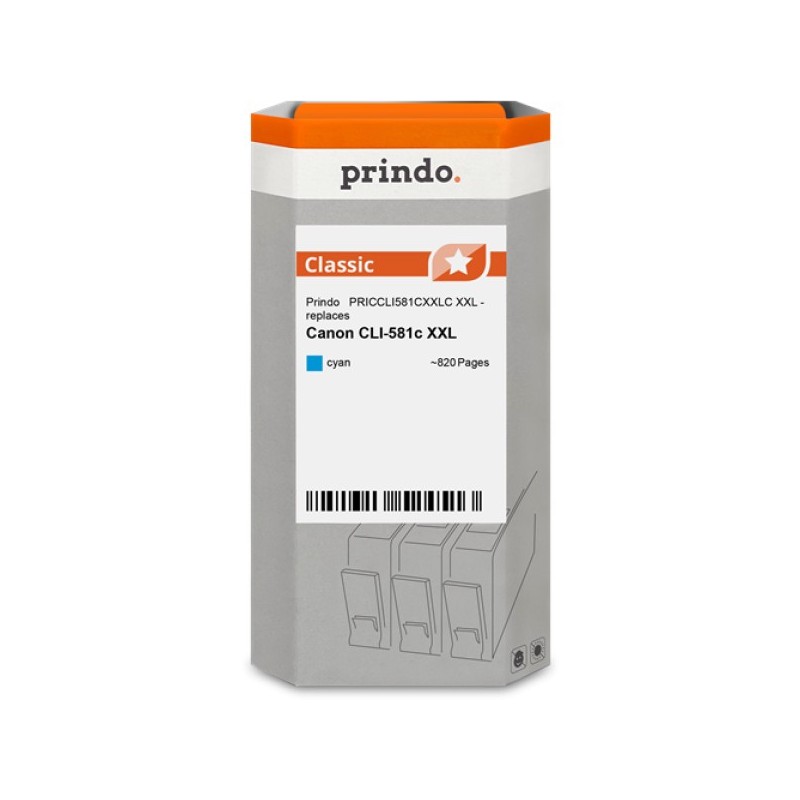 ORIGINAL Prindo Cartuccia d'inchiostro ciano PRICCLI581CXXLC Classic XXL ~820 Seiten 11,7ml