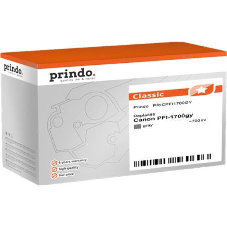 ORIGINAL Prindo Cartuccia d'inchiostro Grigio PRICPFI1700GY Classic 700ml