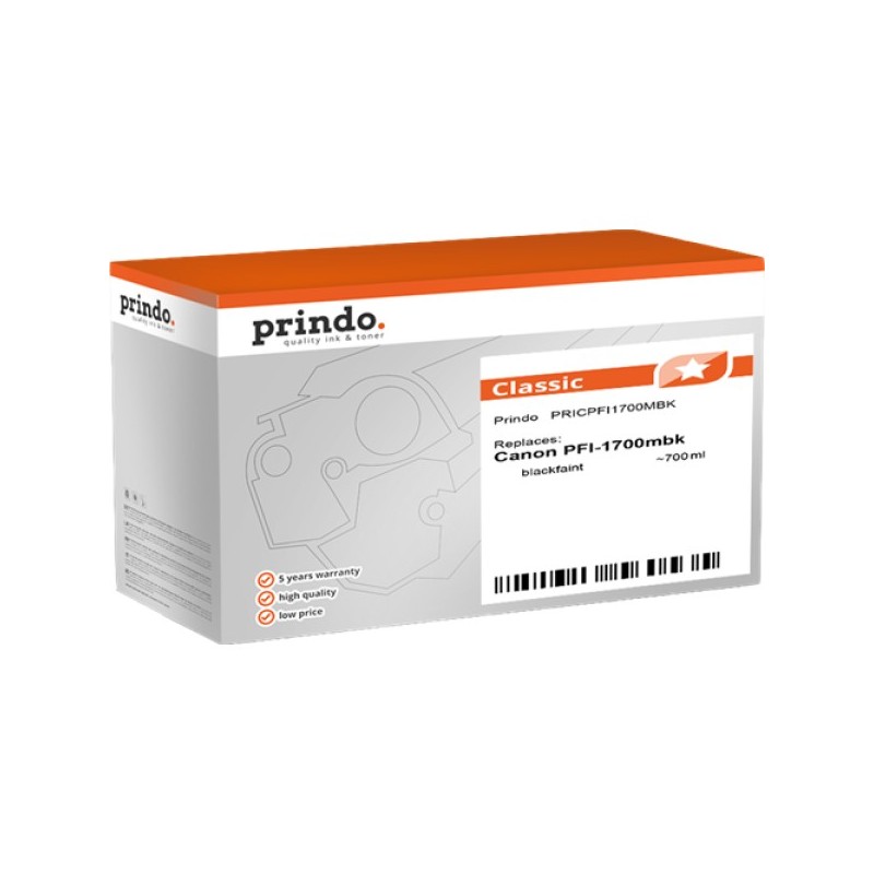 ORIGINAL Prindo Cartuccia d'inchiostro Nero (opaco) PRICPFI1700MBK Classic 700ml