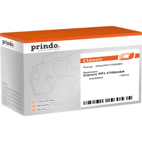 ORIGINAL Prindo Cartuccia d'inchiostro Nero (opaco) PRICPFI1700MBK Classic 700ml