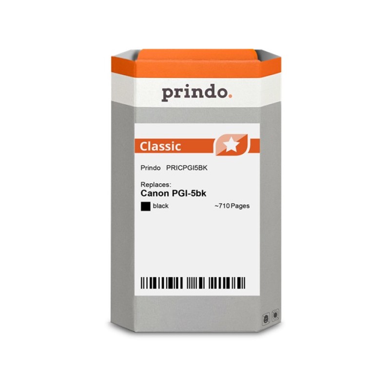 ORIGINAL Prindo Cartuccia d'inchiostro nero PRICPGI5BK Classic 26ml Prindo BASIC: L'alternativa economica per Canon PGI-5bk (062