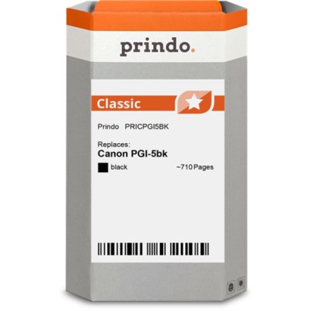 ORIGINAL Prindo Cartuccia d'inchiostro nero PRICPGI5BK Classic 26ml Prindo BASIC: L'alternativa economica per Canon PGI-5bk (062