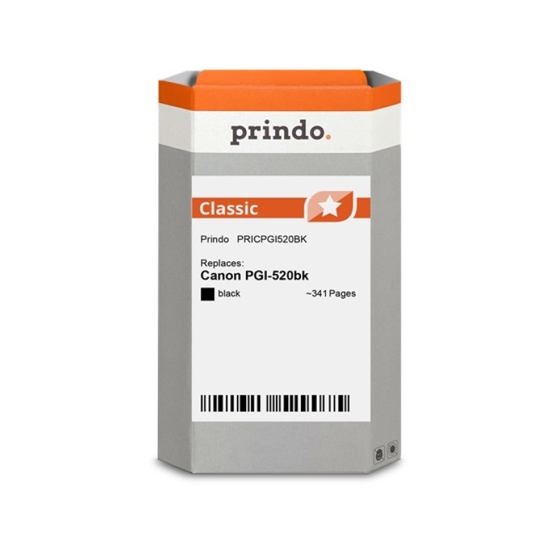 ORIGINAL Prindo Cartuccia d'inchiostro nero PRICPGI520BK Classic 19ml alternativa per Canon PGI-520bk (2932B001)