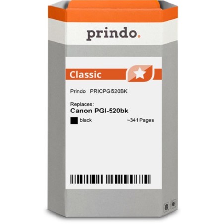 ORIGINAL Prindo Cartuccia d'inchiostro nero PRICPGI520BK Classic 19ml alternativa per Canon PGI-520bk (2932B001)