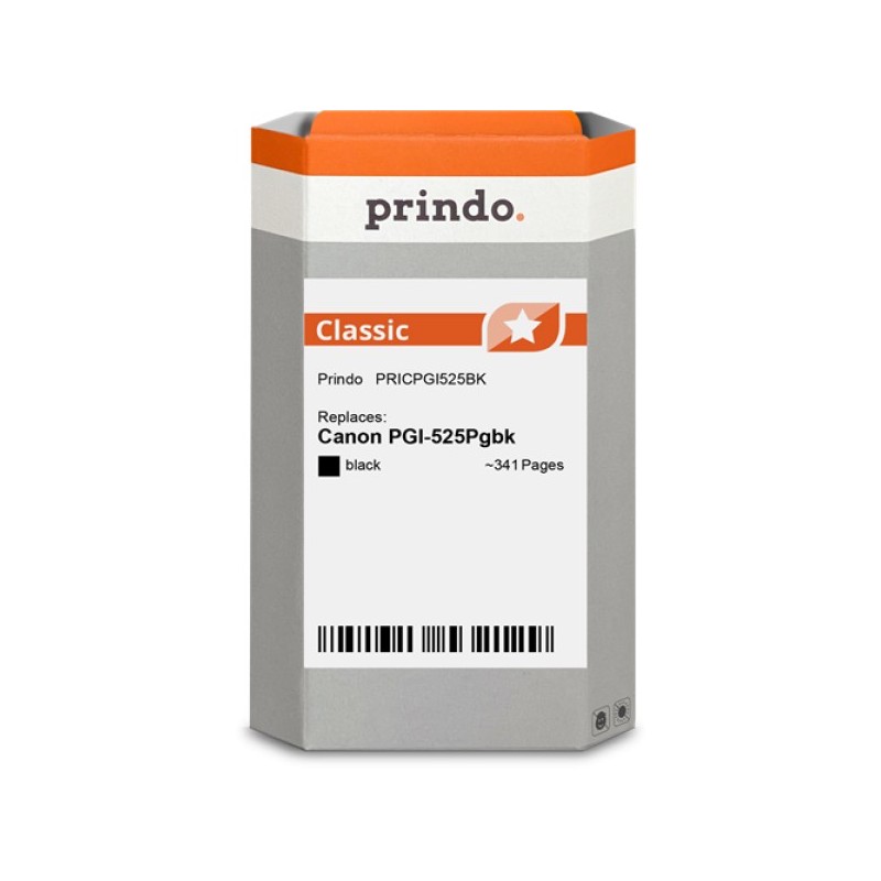 ORIGINAL Prindo Cartuccia d'inchiostro nero PRICPGI525BK Classic 19ml alternativa per Canon PGI-525Pgbk (4529B001)
